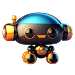 A robot toy with a blue and gold color.