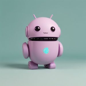 3d illustration of a cute pink robot with antenna and a branded WordPress web hosting emblem on its chest against a pale green background.